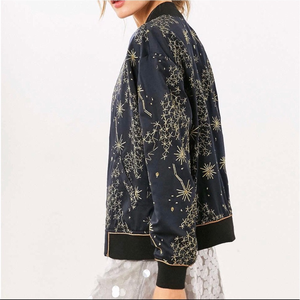 Silence + Noise Embroidered Bomber